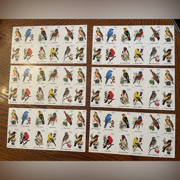 Six (6) Booklets SONGBIRDS Forever Stamps, 120 total stamps. - Picture 1 of 6